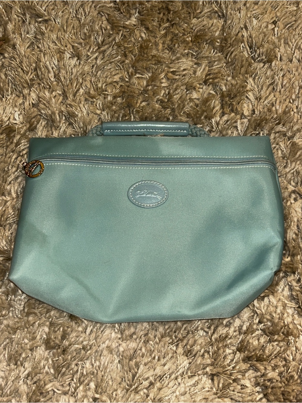 Longchamp 1948 Mint Green Rope Women's Nylon Cosmetic Bag